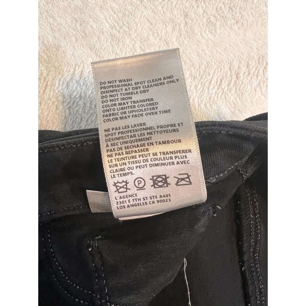 L'agence Kendra High Rise Cropped Flare Pant Noir Coated Cotton Stretch Size 27 - Picture 8 of 10